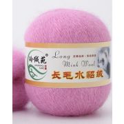 Пряжа Норка длинноворсовая 90% пух норки 10% полиамид 50 г/350 м, 34 яр. розовый