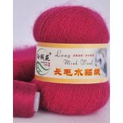 Пряжа Норка длинноворсовая 90% пух норки 10% полиамид 50 г/350 м, 15 малиновый