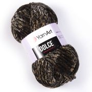 Пряжа YARN ART Dolce 100% микрополиэстер 100 г/120 м 807 черно-бежевый меланж