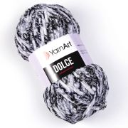 Пряжа YARN ART Dolce 100% микрополиэстер 100 г/120 м 801 черно-белый-серый