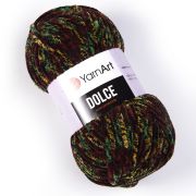 Пряжа YARN ART Dolce 100% микрополиэстер 100 г/120 м 809 меланж красный желтый зеленый