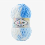 Пряжа ALIZE Softy Mega меланж 100% микрополиэстер 100г/70м, 6371-бело-голубой