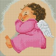 UC176 Алмазная мозаика на подрамнике «Спящий Ангелочек», 20х20 см