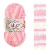 Пряжа ALIZE Baby Best batik, 6660 бело-розовый