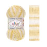 Пряжа ALIZE Baby Best batik, 6661 бело-желтый