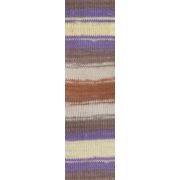Пряжа ALIZE Diva batik, 7391 сирень-коричневый-молочный