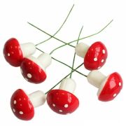 Гриб для декорирования «Мухомор» 2,5 см на проволоке