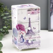 Шкатулка дерево комод «Эйфелева башня и лаванда» 19,5х11х8 см
