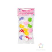 Помпоны KPD-30 d-30 мм с люрексом цветные, ассорти