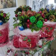 Композиция «Сапог с новогодним букетом», авторская работа