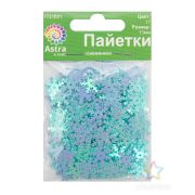Пайетки Снежинки 13 мм 10 г, св.бирюзовый
