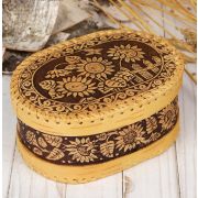 Шкатулка «Подсолнух», 18х13х8 см, береста