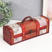 Шкатулка дерево под бутылку «Старинная карта» 12,5х34х11 см, МИКС