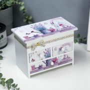 Шкатулка дерево комод 3 ящика «Лаванда» 14,9х19,8х11,4 см